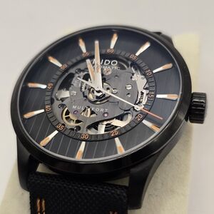 Mido Multifort Skeleton Men's Watch with Black and Orange Details